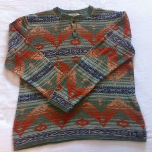 Denim and Supply Ralph Lauren Navajo Henley Cotton Sweater Size XL